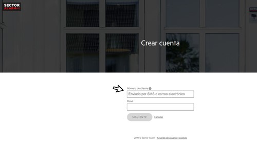 logea en tu area de cliente de Sector Alarm
